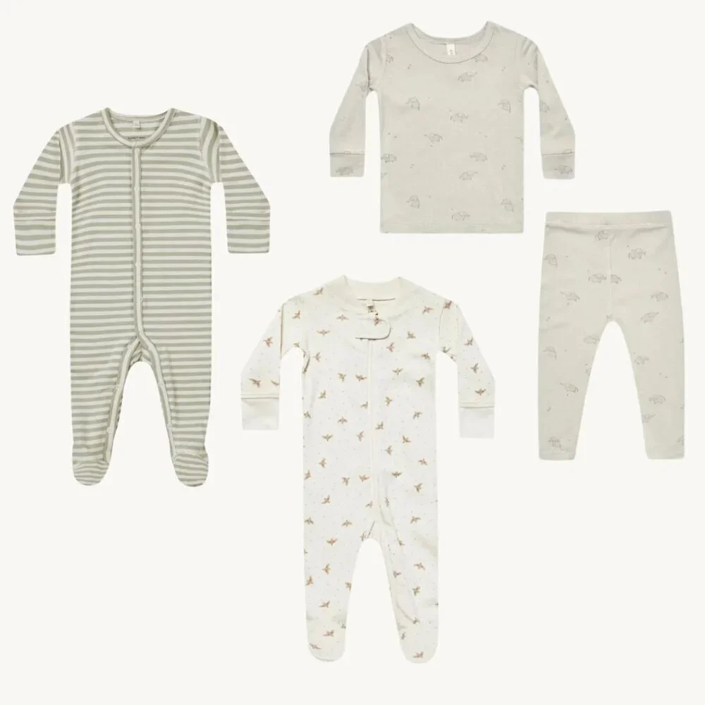 NWT - Quincy Mae neutral pajamas set, organic coton and bamboo​​​​
